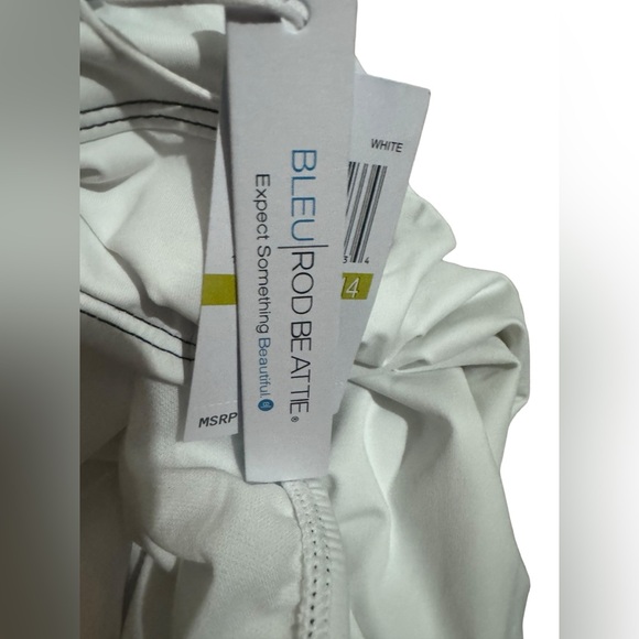 BleuRod Beattie FineLine Belted One-piece Bandeau Swimsuit White 14 Straples NWT - Picture 8 of 9